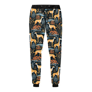 Midnight Garden Greyhound / Whippet Christmas Unisex Sweatpants-Apparel-Apparel, Christmas, Dog Dad Gifts, Dog Mom Gifts, Greyhound, Pajamas-5