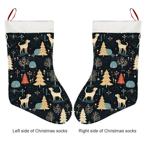 Midnight Magic Labrador Christmas Stocking-Christmas Ornament-Christmas, Home Decor, Labrador-26X42CM-White-3