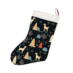 Midnight Magic Labrador Christmas Stocking-Christmas Ornament-Christmas, Home Decor, Labrador-26X42CM-White-1