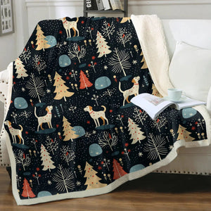 Midnight Magic Yellow Labrador Christmas Blanket-Blanket-Blankets, Christmas, Home Decor, Labrador-10