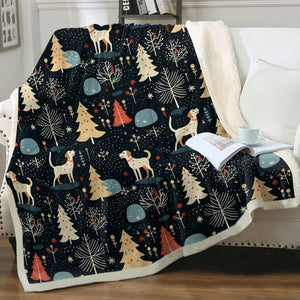 Midnight Magic Yellow Labrador Christmas Blanket-Blanket-Blankets, Christmas, Home Decor, Labrador-2