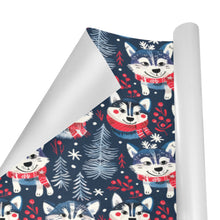 Load image into Gallery viewer, Midnight Merriment Husky Christmas Gift Wrapping Paper - 2 Rolls-Christmas Ornament-Christmas,Siberian Husky,Wrapping Paper-4