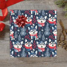Load image into Gallery viewer, Midnight Merriment Husky Christmas Gift Wrapping Paper - 2 Rolls-Christmas Ornament-Christmas,Siberian Husky,Wrapping Paper-1