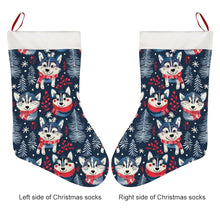 Load image into Gallery viewer, Midnight Merriment Husky Christmas Stocking-Christmas Ornament-Christmas, Home Decor, Siberian Husky-26X42CM-White-3