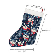 Load image into Gallery viewer, Midnight Merriment Husky Christmas Stocking-Christmas Ornament-Christmas, Home Decor, Siberian Husky-26X42CM-White-4