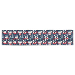 Midnight Merriment Husky Christmas Table Runner-Home Decor-Christmas, Home Decor, Siberian Husky-ONE SIZE-2