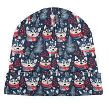 Load image into Gallery viewer, Midnight Merriment Husky Warm Christmas Beanie-Accessories-Accessories, Christmas, Dog Mom Gifts, Hats, Siberian Husky-ONE SIZE-5