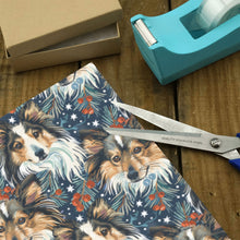 Load image into Gallery viewer, Midwinter Dream Sheltie's Christmas Gift Wrapping Paper - 2 Rolls-Christmas Ornament-Christmas,Rough Collie,Shetland Sheepdog,Wrapping Paper-2