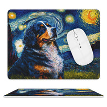 Load image into Gallery viewer, Milky Way Bernese Mountain Dog Leather Mouse Pad-Accessories-Accessories, Bernese Mountain Dog, Dog Dad Gifts, Dog Mom Gifts, Home Decor, Mouse Pad-ONE SIZE-White-2