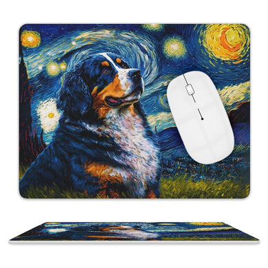 Milky Way Bernese Mountain Dog Leather Mouse Pad-Accessories-Accessories, Bernese Mountain Dog, Dog Dad Gifts, Dog Mom Gifts, Home Decor, Mouse Pad-ONE SIZE-White-2