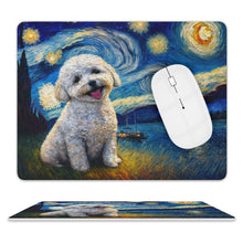 Load image into Gallery viewer, Milky Way Bichon Frise Leather Mouse Pad-Accessories-Accessories, Bichon Frise, Dog Dad Gifts, Dog Mom Gifts, Home Decor, Mouse Pad-ONE SIZE-White-2