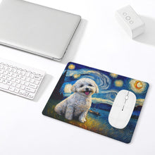 Load image into Gallery viewer, Milky Way Bichon Frise Leather Mouse Pad-Accessories-Accessories, Bichon Frise, Dog Dad Gifts, Dog Mom Gifts, Home Decor, Mouse Pad-ONE SIZE-White-5
