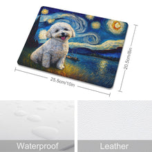 Load image into Gallery viewer, Milky Way Bichon Frise Leather Mouse Pad-Accessories-Accessories, Bichon Frise, Dog Dad Gifts, Dog Mom Gifts, Home Decor, Mouse Pad-ONE SIZE-White-1