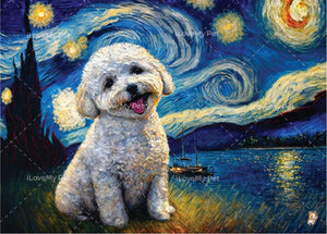 Milky Way Bichon Frise Wall Art Poster-Home Decor-Bichon Frise, Dog Art, Dogs, Home Decor, Poster-16" x 20" inches-1