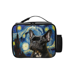Milky Way Black French Bulldog Leather Lunch Bag-Accessories-Bags, Dog Dad Gifts, Dog Mom Gifts, French Bulldog, Lunch Bags-Black-ONE SIZE-1