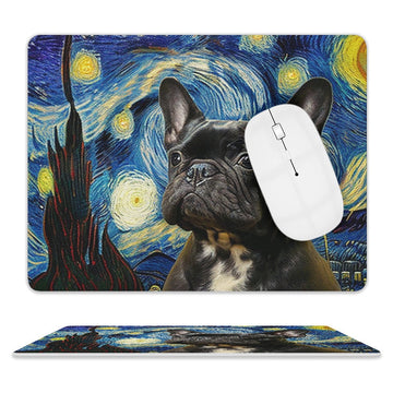 Milky Way Black French Bulldog Leather Mouse Pad 2 360x