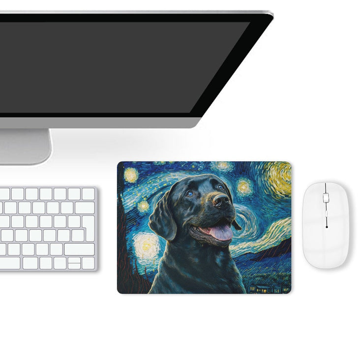 Milky Way Black Labrador Leather Mouse Pad-Accessories-Accessories, Black Labrador, Dog Dad Gifts, Dog Mom Gifts, Home Decor, Labrador, Mouse Pad-ONE SIZE-White-3