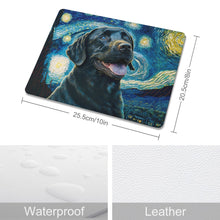 Load image into Gallery viewer, Milky Way Black Labrador Leather Mouse Pad-Accessories-Accessories, Black Labrador, Dog Dad Gifts, Dog Mom Gifts, Home Decor, Labrador, Mouse Pad-ONE SIZE-White-1