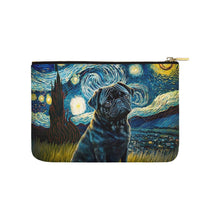 Load image into Gallery viewer, Milky Way Black Pug Carry-All Pouch-Accessories-Accessories, Bags, Dog Dad Gifts, Dog Mom Gifts, Pug, Pug - Black-White-ONESIZE-2