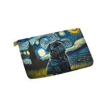 Load image into Gallery viewer, Milky Way Black Pug Carry-All Pouch-Accessories-Accessories, Bags, Dog Dad Gifts, Dog Mom Gifts, Pug, Pug - Black-White-ONESIZE-4