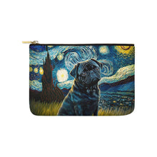 Load image into Gallery viewer, Milky Way Black Pug Carry-All Pouch-Accessories-Accessories, Bags, Dog Dad Gifts, Dog Mom Gifts, Pug, Pug - Black-White-ONESIZE-1