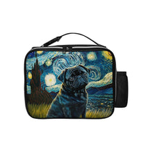 Load image into Gallery viewer, Milky Way Black Pug Lunch Bag-Accessories-Bags, Dog Dad Gifts, Dog Mom Gifts, Lunch Bags, Pug, Pug - Black-Black-ONE SIZE-1