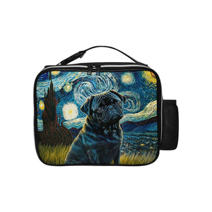 Milky Way Black Pug Lunch Bag-Accessories-Bags, Dog Dad Gifts, Dog Mom Gifts, Lunch Bags, Pug, Pug - Black-Black-ONE SIZE-1