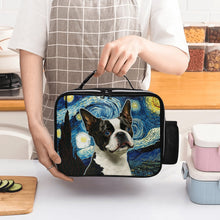 Load image into Gallery viewer, Milky Way Boston Terrier Leather Lunch Bag-Accessories-Bags, Boston Terrier, Dog Dad Gifts, Dog Mom Gifts, Lunch Bags-2