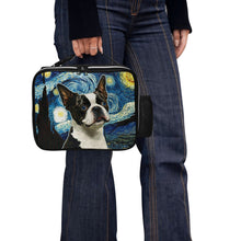 Load image into Gallery viewer, Milky Way Boston Terrier Leather Lunch Bag-Accessories-Bags, Boston Terrier, Dog Dad Gifts, Dog Mom Gifts, Lunch Bags-4