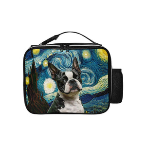 Milky Way Boston Terrier Leather Lunch Bag-Accessories-Bags, Boston Terrier, Dog Dad Gifts, Dog Mom Gifts, Lunch Bags-Black1-ONE SIZE-5