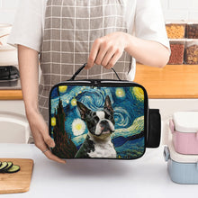 Load image into Gallery viewer, Milky Way Boston Terrier Leather Lunch Bag-Accessories-Bags, Boston Terrier, Dog Dad Gifts, Dog Mom Gifts, Lunch Bags-6