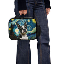 Load image into Gallery viewer, Milky Way Boston Terrier Leather Lunch Bag-Accessories-Bags, Boston Terrier, Dog Dad Gifts, Dog Mom Gifts, Lunch Bags-8
