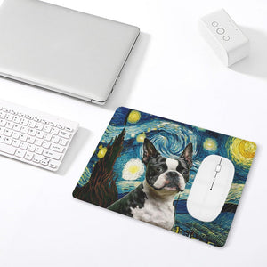 Milky Way Boston Terrier Leather Mouse Pad-Accessories-Accessories, Boston Terrier, Dog Dad Gifts, Dog Mom Gifts, Home Decor, Mouse Pad-2