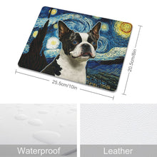 Load image into Gallery viewer, Milky Way Boston Terrier Leather Mouse Pad-Accessories-Accessories, Boston Terrier, Dog Dad Gifts, Dog Mom Gifts, Home Decor, Mouse Pad-ONE SIZE-White1-6