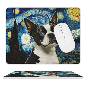 Milky Way Boston Terrier Leather Mouse Pad-Accessories-Accessories, Boston Terrier, Dog Dad Gifts, Dog Mom Gifts, Home Decor, Mouse Pad-7