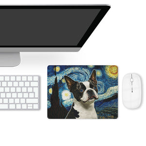 Milky Way Boston Terrier Leather Mouse Pad-Accessories-Accessories, Boston Terrier, Dog Dad Gifts, Dog Mom Gifts, Home Decor, Mouse Pad-8