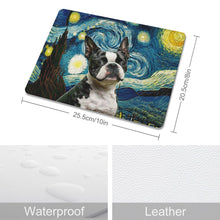 Load image into Gallery viewer, Milky Way Boston Terrier Leather Mouse Pad-Accessories-Accessories, Boston Terrier, Dog Dad Gifts, Dog Mom Gifts, Home Decor, Mouse Pad-ONE SIZE-White-1
