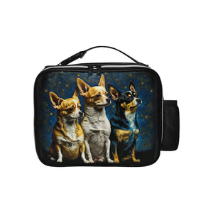 Milky Way Chihuahuas Lunch Bag-Accessories-Bags, Chihuahua, Dog Dad Gifts, Dog Mom Gifts, Lunch Bags-Black-ONE SIZE-1