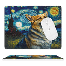 Load image into Gallery viewer, Milky Way Corgi Leather Mouse Pad-Accessories-Accessories, Corgi, Dog Dad Gifts, Dog Mom Gifts, Home Decor, Mouse Pad-ONE SIZE-White-2
