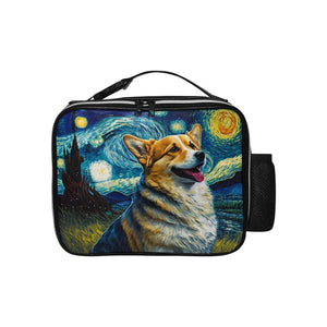Milky Way Corgi Lunch Bag-Accessories-Bags, Corgi, Dog Dad Gifts, Dog Mom Gifts, Lunch Bags-Black-ONE SIZE-1