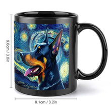 Load image into Gallery viewer, Milky Way Doberman Coffee Mug-Mug-Doberman, Home Decor, Mugs-ONE SIZE-Black-3