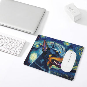 Milky Way Doberman Leather Mouse Pad-Accessories-Accessories, Doberman, Dog Dad Gifts, Dog Mom Gifts, Home Decor, Mouse Pad-ONE SIZE-White-5