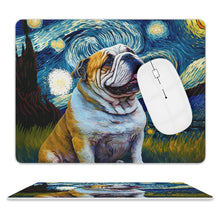 Load image into Gallery viewer, Milky Way English Bulldog Leather Mouse Pad-Accessories-Accessories, Dog Dad Gifts, Dog Mom Gifts, English Bulldog, Home Decor, Mouse Pad-ONE SIZE-White-2