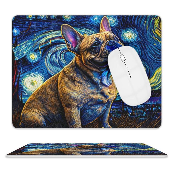 Milky Way Fawn French Bulldog Leather Mouse Pad-Accessories-Accessories, Dog Dad Gifts, Dog Mom Gifts, French Bulldog, Home Decor, Mouse Pad-ONE SIZE-White-2