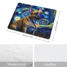 Load image into Gallery viewer, Milky Way Fawn French Bulldog Leather Mouse Pad-Accessories-Accessories, Dog Dad Gifts, Dog Mom Gifts, French Bulldog, Home Decor, Mouse Pad-ONE SIZE-White-1