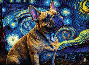 Milky Way Fawn French Bulldog Wall Art Poster-Home Decor-Dog Art, Dogs, French Bulldog, Home Decor, Poster-12" x 16" inches-1