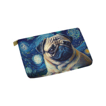 Load image into Gallery viewer, Milky Way Fawn Pug Carry-All Pouch-Accessories-Accessories, Bags, Dog Dad Gifts, Dog Mom Gifts, Pug-White-ONESIZE-4