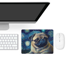 Load image into Gallery viewer, Milky Way Fawn Pug Leather Mouse Pad-Accessories-Accessories, Dog Dad Gifts, Dog Mom Gifts, Home Decor, Mouse Pad, Pug-ONE SIZE-White-3