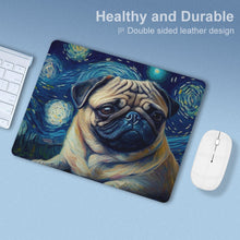 Load image into Gallery viewer, Milky Way Fawn Pug Leather Mouse Pad-Accessories-Accessories, Dog Dad Gifts, Dog Mom Gifts, Home Decor, Mouse Pad, Pug-ONE SIZE-White-4
