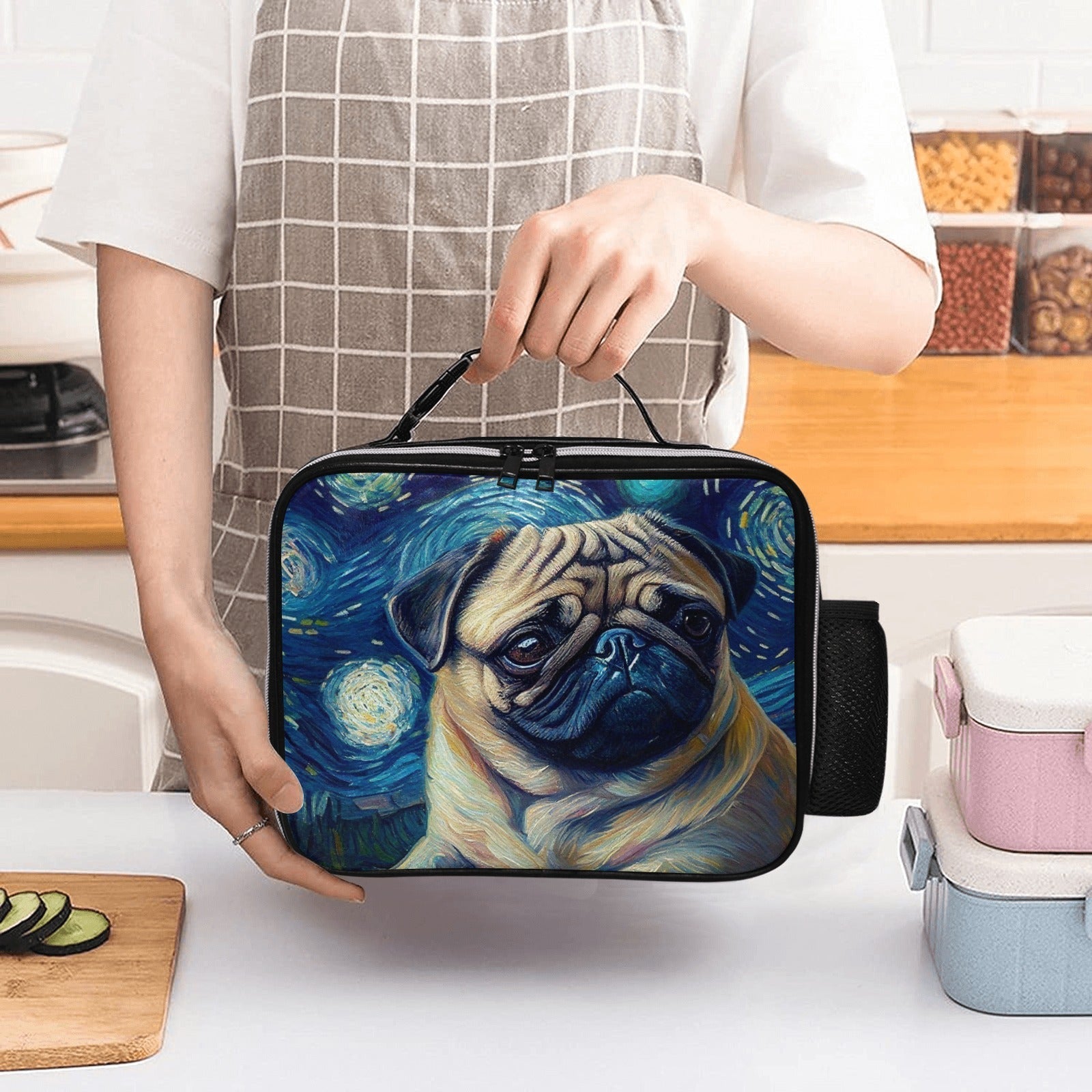 Milky Way Fawn Pug Lunch Bag 2